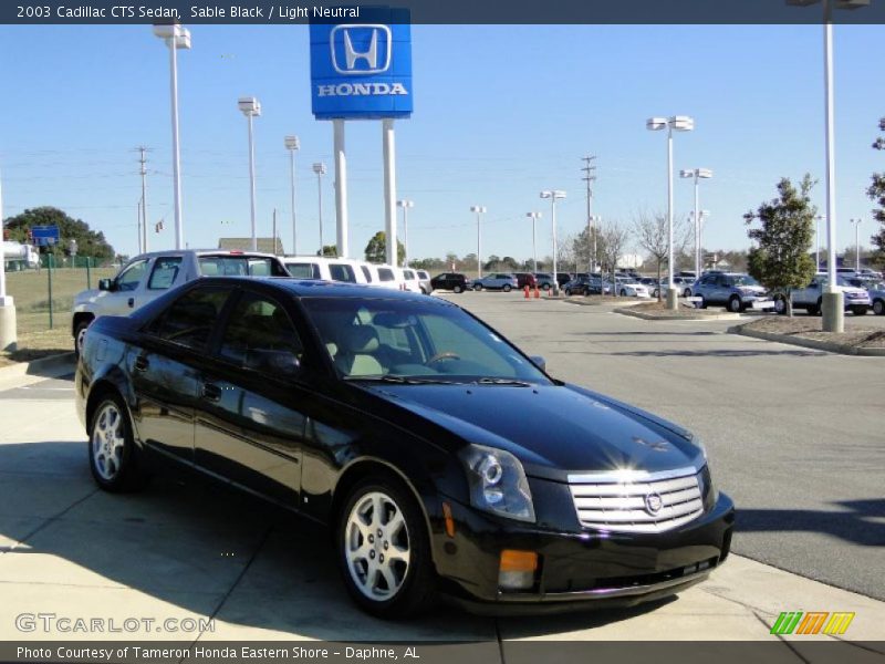 Sable Black / Light Neutral 2003 Cadillac CTS Sedan