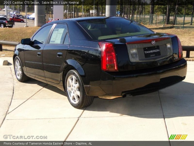 Sable Black / Light Neutral 2003 Cadillac CTS Sedan