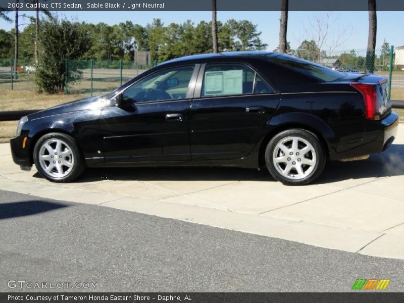 Sable Black / Light Neutral 2003 Cadillac CTS Sedan