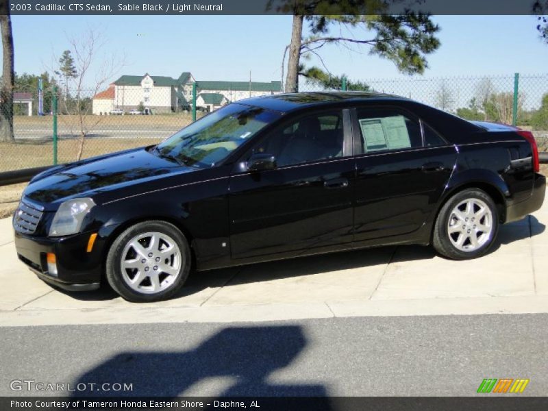 Sable Black / Light Neutral 2003 Cadillac CTS Sedan