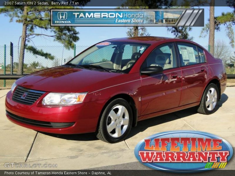 Berry Red / Tan 2007 Saturn ION 2 Sedan