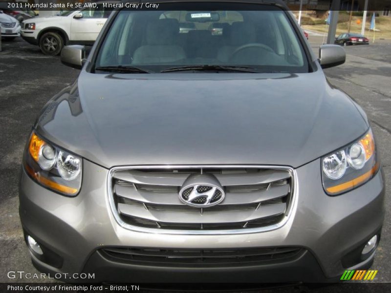 Mineral Gray / Gray 2011 Hyundai Santa Fe SE AWD