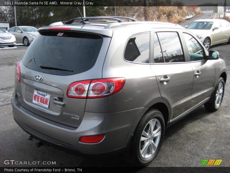 Mineral Gray / Gray 2011 Hyundai Santa Fe SE AWD