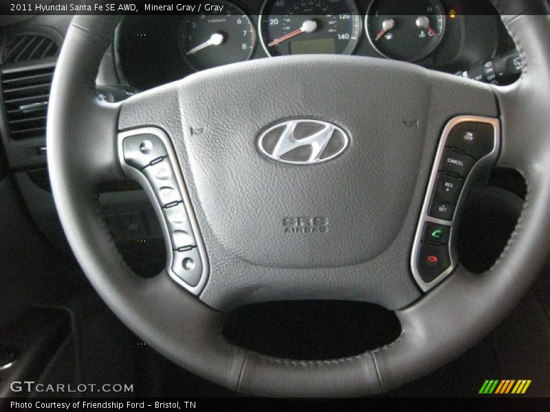 Mineral Gray / Gray 2011 Hyundai Santa Fe SE AWD