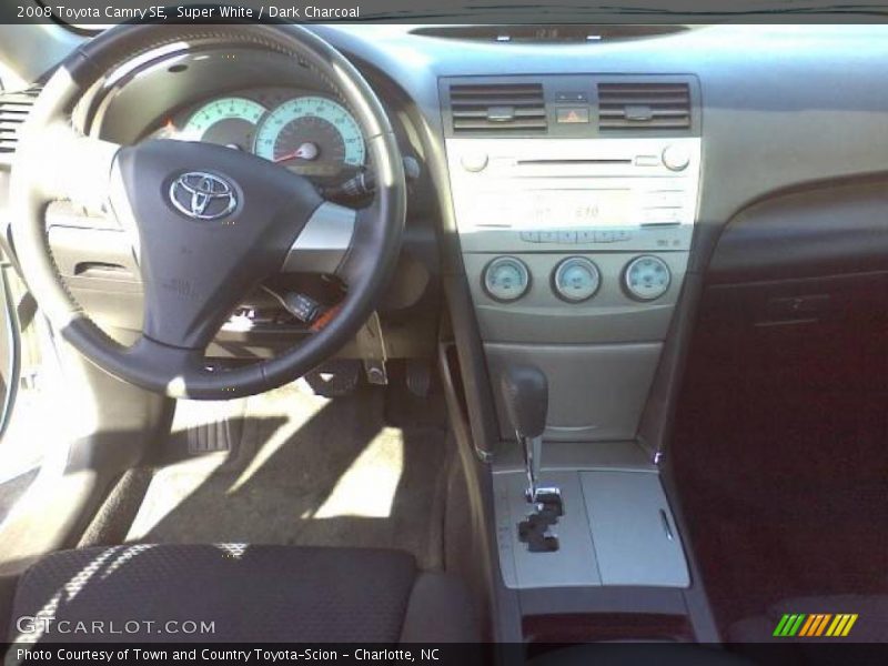 Super White / Dark Charcoal 2008 Toyota Camry SE