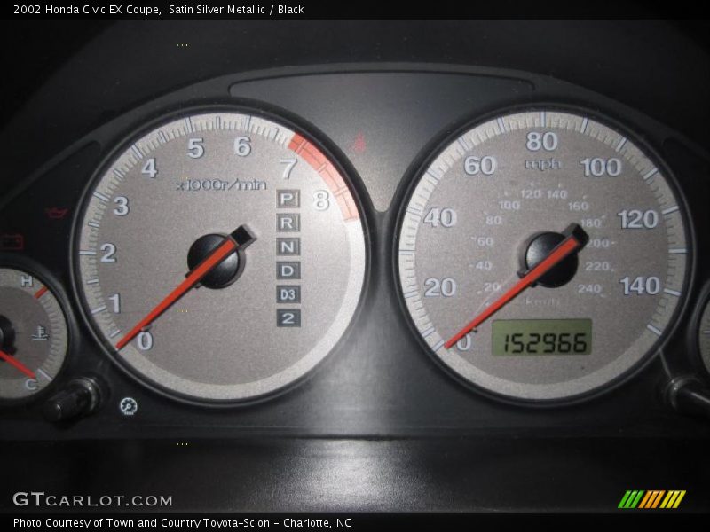 Satin Silver Metallic / Black 2002 Honda Civic EX Coupe