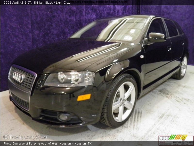 Brilliant Black / Light Gray 2008 Audi A3 2.0T