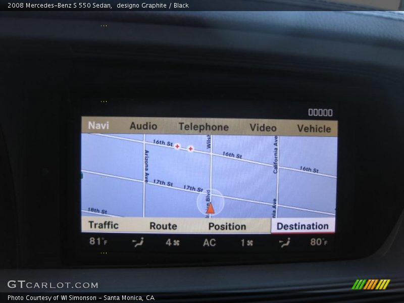 Navigation of 2008 S 550 Sedan