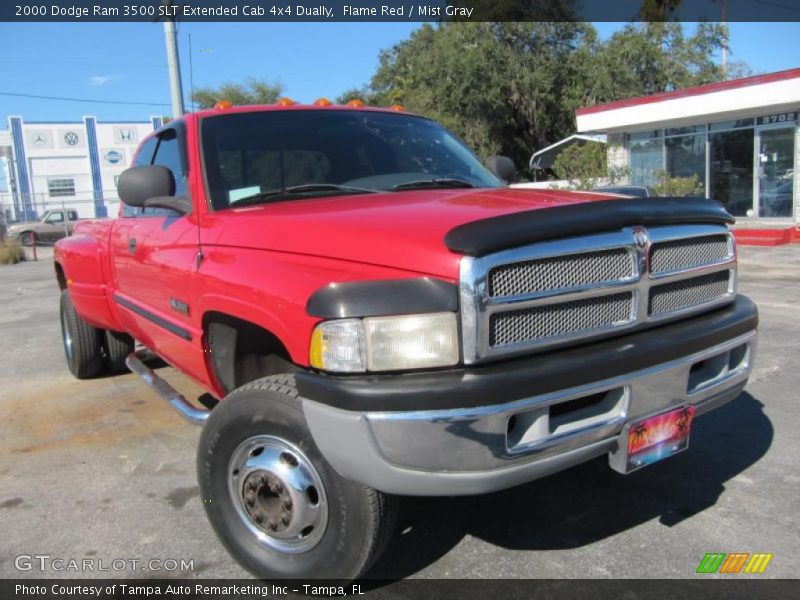 Flame Red / Mist Gray 2000 Dodge Ram 3500 SLT Extended Cab 4x4 Dually