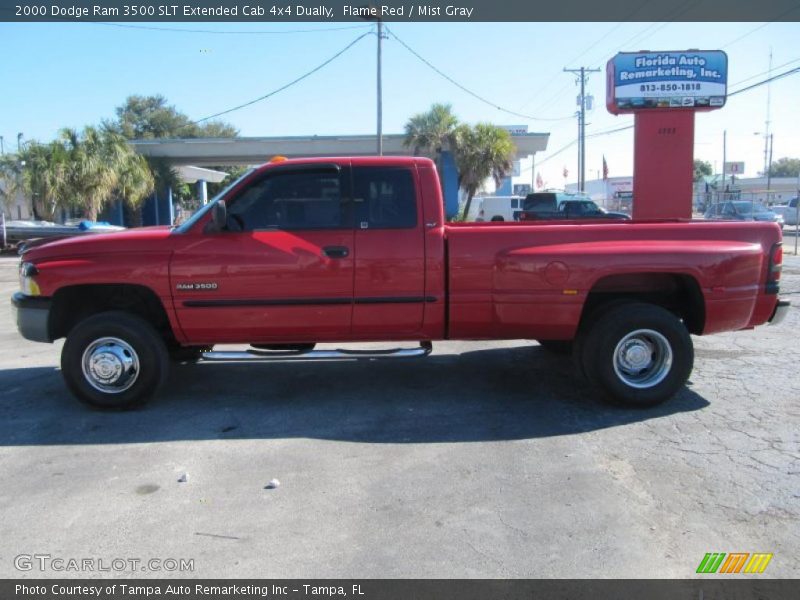 Flame Red / Mist Gray 2000 Dodge Ram 3500 SLT Extended Cab 4x4 Dually