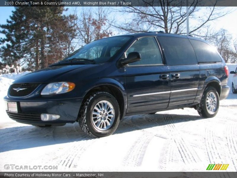 Midnight Blue Pearl / Taupe 2003 Chrysler Town & Country Limited AWD