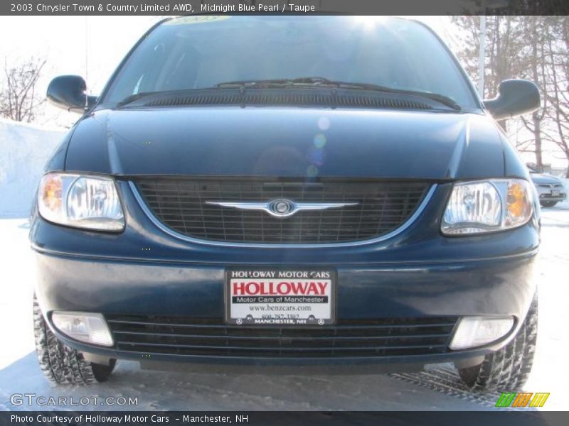 Midnight Blue Pearl / Taupe 2003 Chrysler Town & Country Limited AWD
