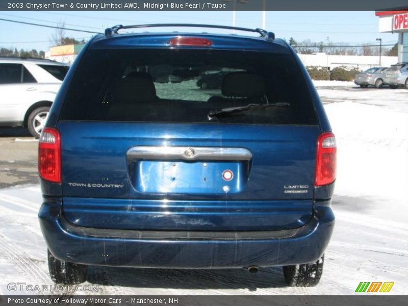 Midnight Blue Pearl / Taupe 2003 Chrysler Town & Country Limited AWD