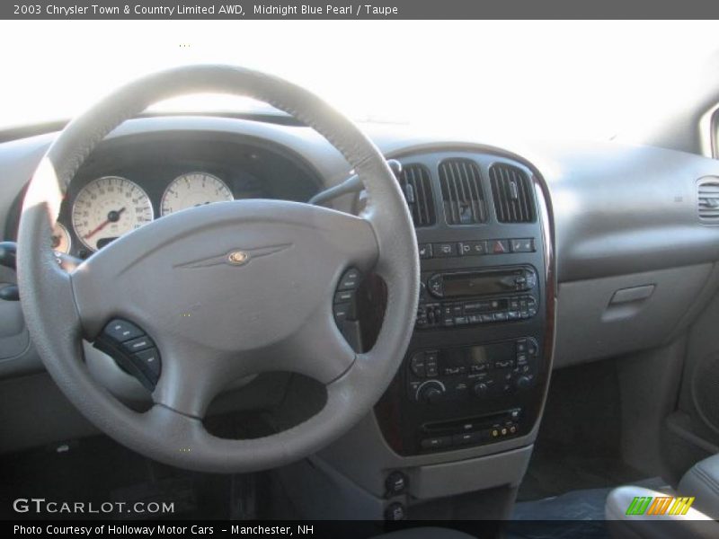 Midnight Blue Pearl / Taupe 2003 Chrysler Town & Country Limited AWD