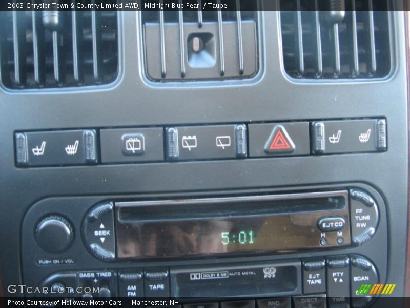 Midnight Blue Pearl / Taupe 2003 Chrysler Town & Country Limited AWD