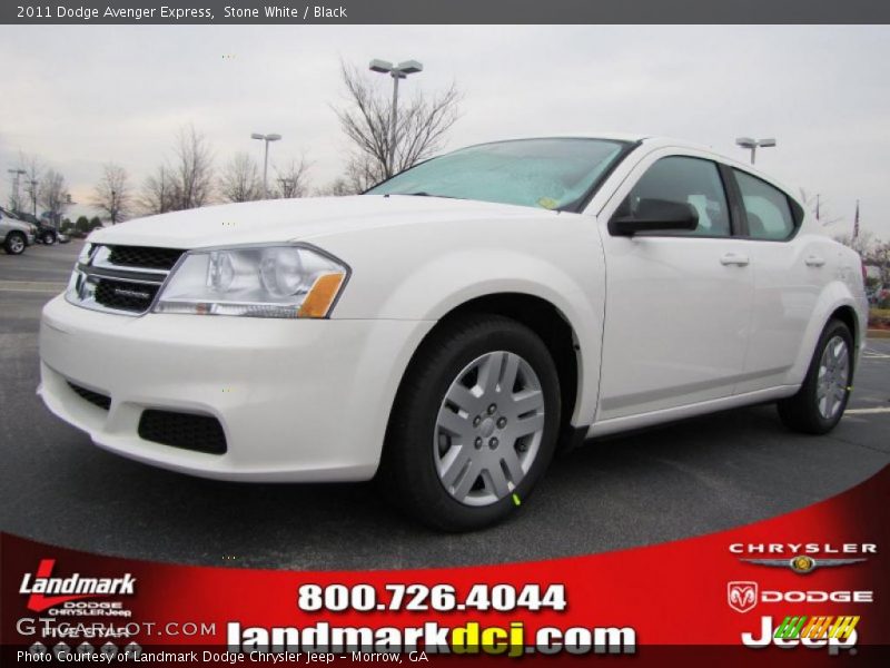 Stone White / Black 2011 Dodge Avenger Express