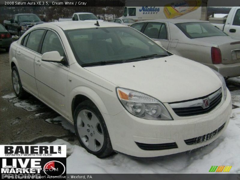 Cream White / Gray 2008 Saturn Aura XE 3.5