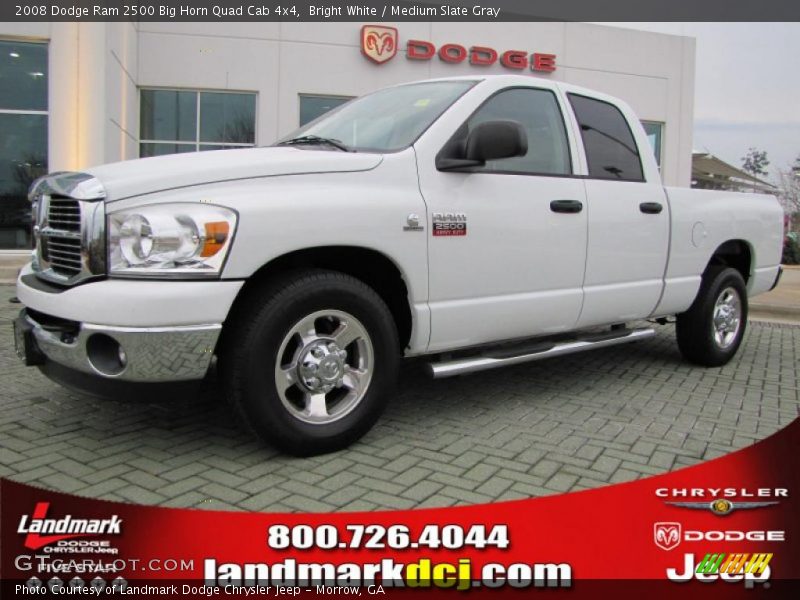Bright White / Medium Slate Gray 2008 Dodge Ram 2500 Big Horn Quad Cab 4x4