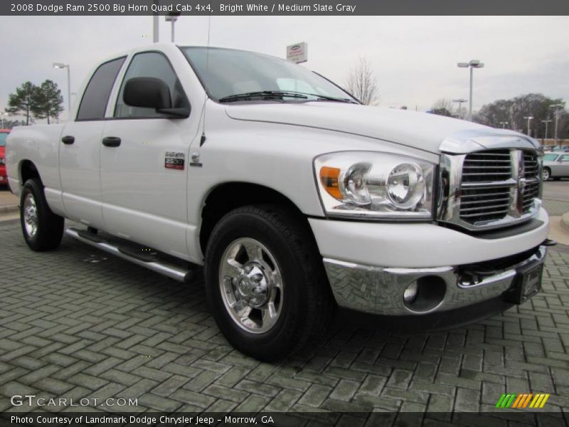 Bright White / Medium Slate Gray 2008 Dodge Ram 2500 Big Horn Quad Cab 4x4