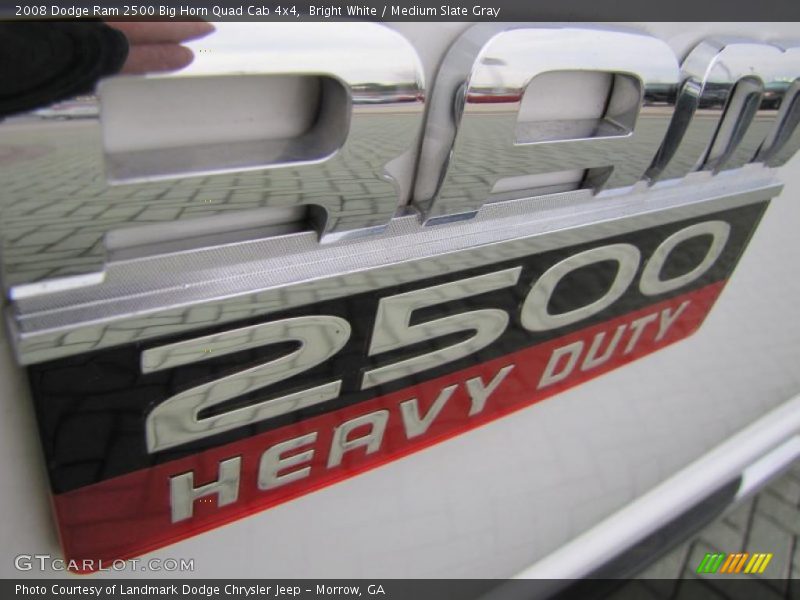 Bright White / Medium Slate Gray 2008 Dodge Ram 2500 Big Horn Quad Cab 4x4