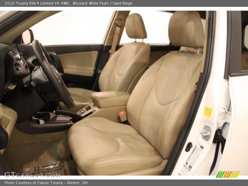 Blizzard White Pearl / Sand Beige 2010 Toyota RAV4 Limited V6 4WD