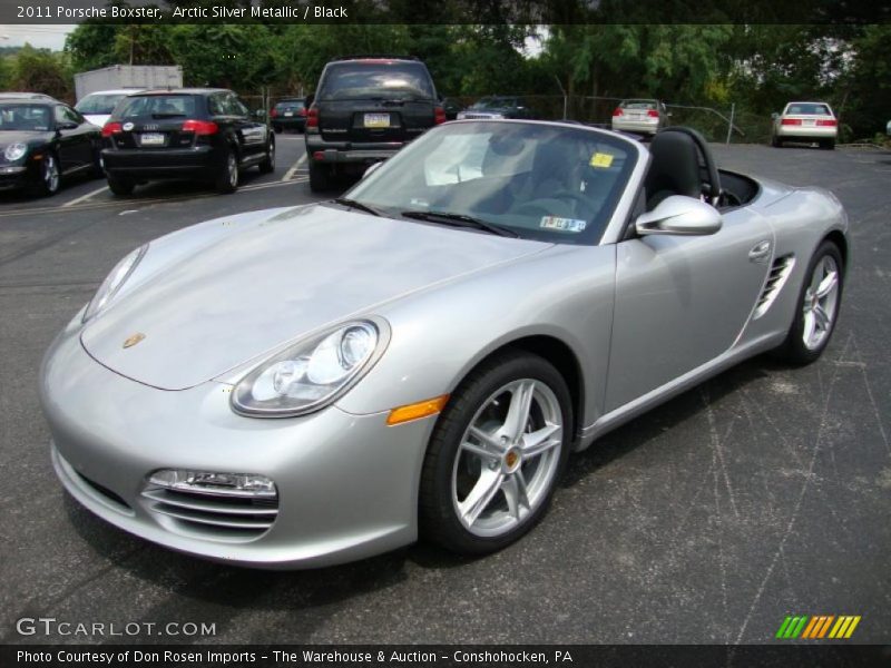 Arctic Silver Metallic / Black 2011 Porsche Boxster