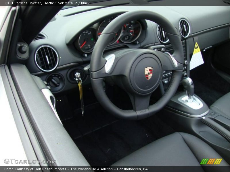 Arctic Silver Metallic / Black 2011 Porsche Boxster