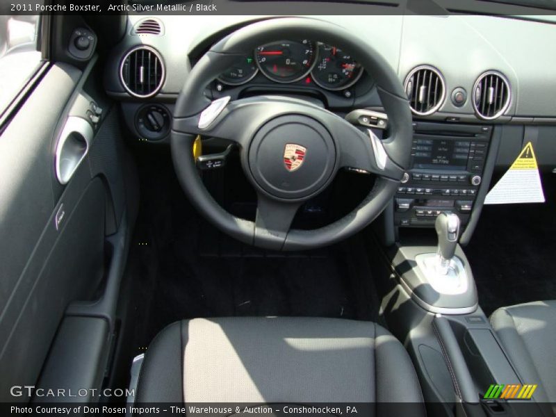 Arctic Silver Metallic / Black 2011 Porsche Boxster