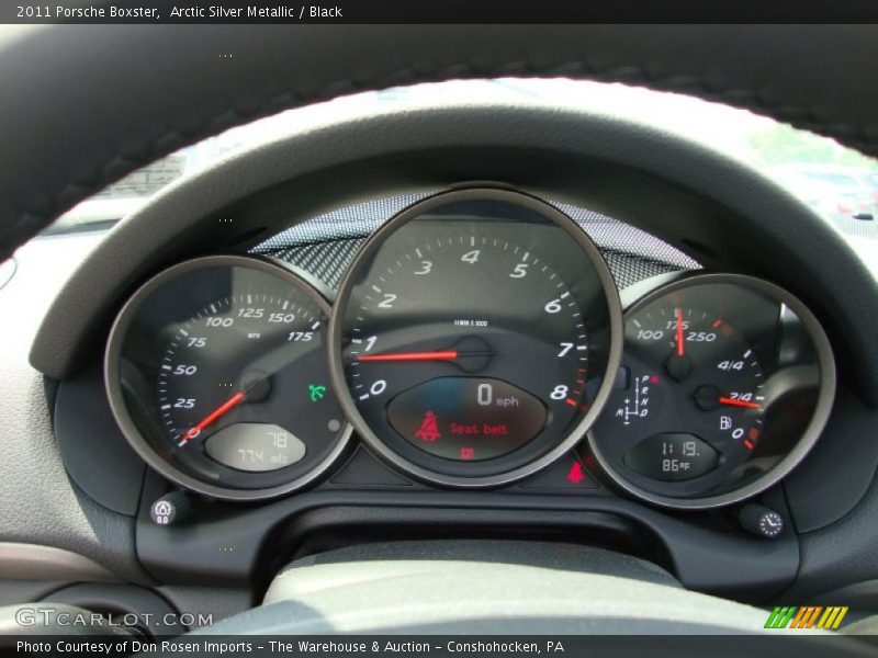 Arctic Silver Metallic / Black 2011 Porsche Boxster