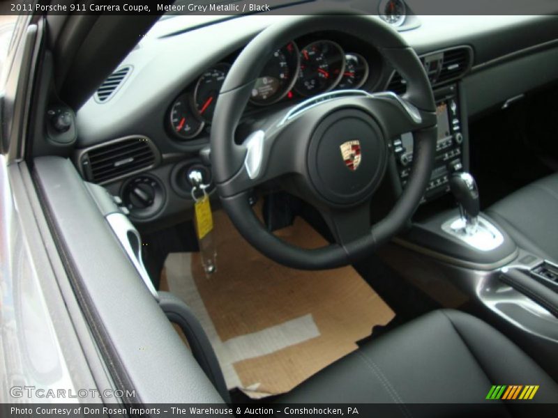 Meteor Grey Metallic / Black 2011 Porsche 911 Carrera Coupe