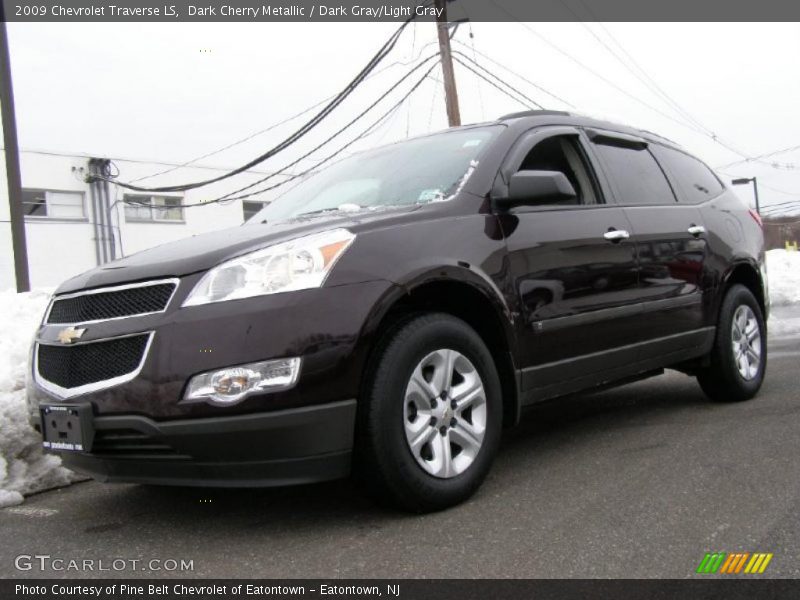 Dark Cherry Metallic / Dark Gray/Light Gray 2009 Chevrolet Traverse LS