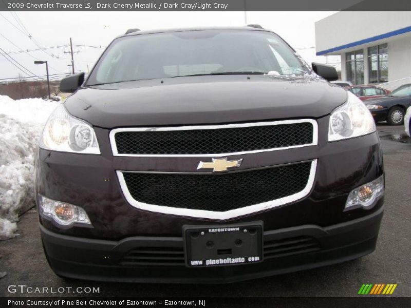 Dark Cherry Metallic / Dark Gray/Light Gray 2009 Chevrolet Traverse LS