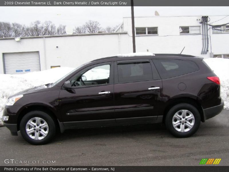 Dark Cherry Metallic / Dark Gray/Light Gray 2009 Chevrolet Traverse LS