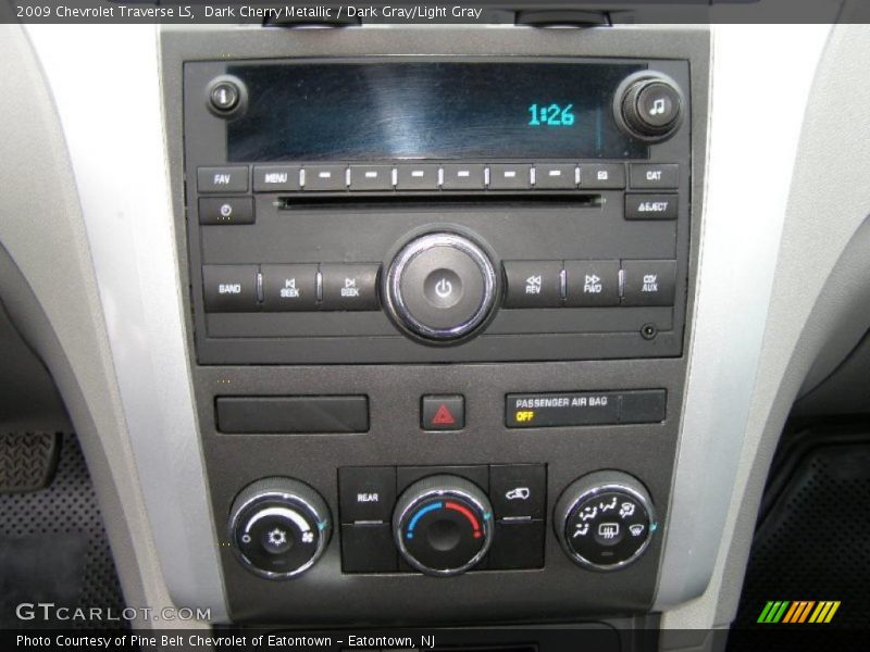 Dark Cherry Metallic / Dark Gray/Light Gray 2009 Chevrolet Traverse LS
