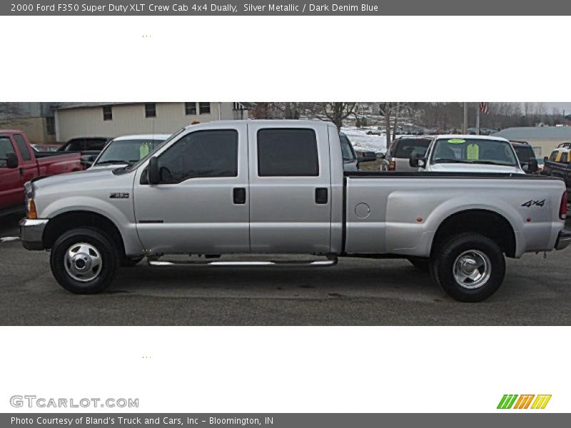 Silver Metallic / Dark Denim Blue 2000 Ford F350 Super Duty XLT Crew Cab 4x4 Dually