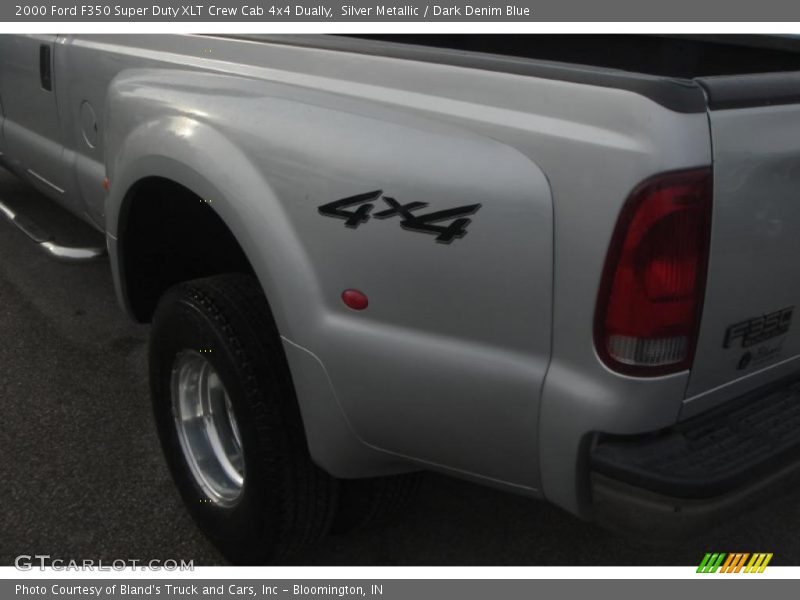 Silver Metallic / Dark Denim Blue 2000 Ford F350 Super Duty XLT Crew Cab 4x4 Dually