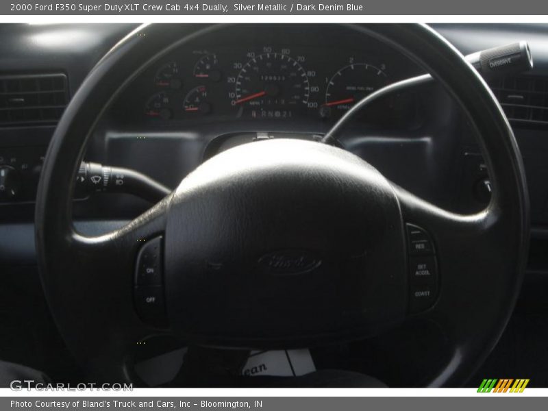 Silver Metallic / Dark Denim Blue 2000 Ford F350 Super Duty XLT Crew Cab 4x4 Dually