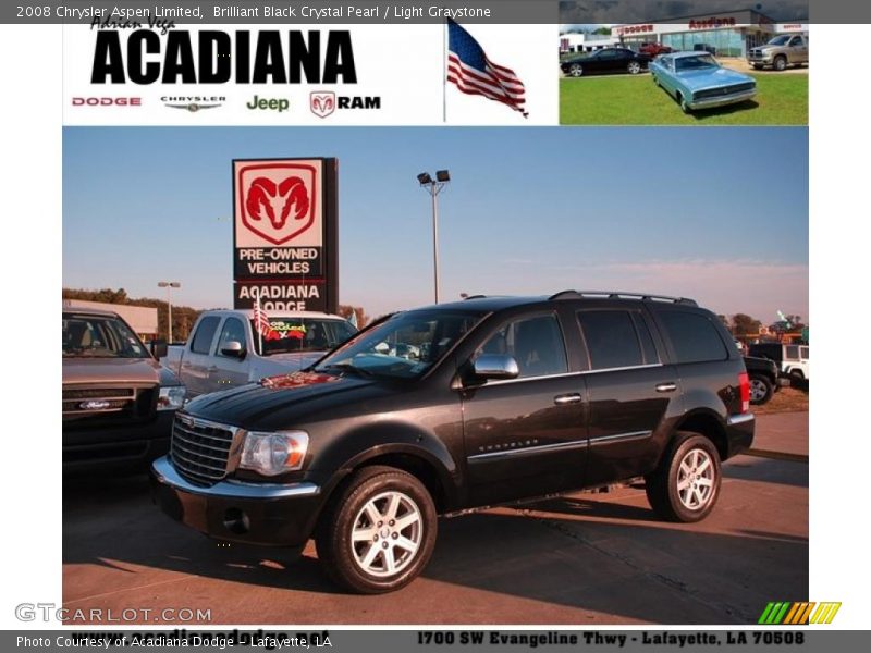 Brilliant Black Crystal Pearl / Light Graystone 2008 Chrysler Aspen Limited