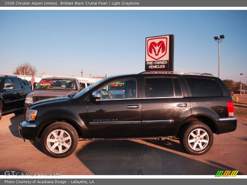 Brilliant Black Crystal Pearl / Light Graystone 2008 Chrysler Aspen Limited