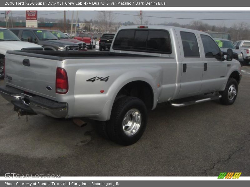 Silver Metallic / Dark Denim Blue 2000 Ford F350 Super Duty XLT Crew Cab 4x4 Dually