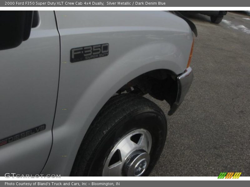 Silver Metallic / Dark Denim Blue 2000 Ford F350 Super Duty XLT Crew Cab 4x4 Dually