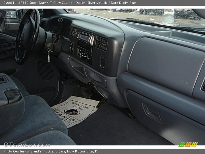 Silver Metallic / Dark Denim Blue 2000 Ford F350 Super Duty XLT Crew Cab 4x4 Dually