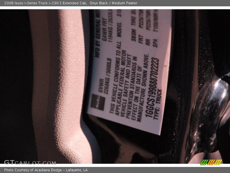 Onyx Black / Medium Pewter 2008 Isuzu i-Series Truck i-290 S Extended Cab