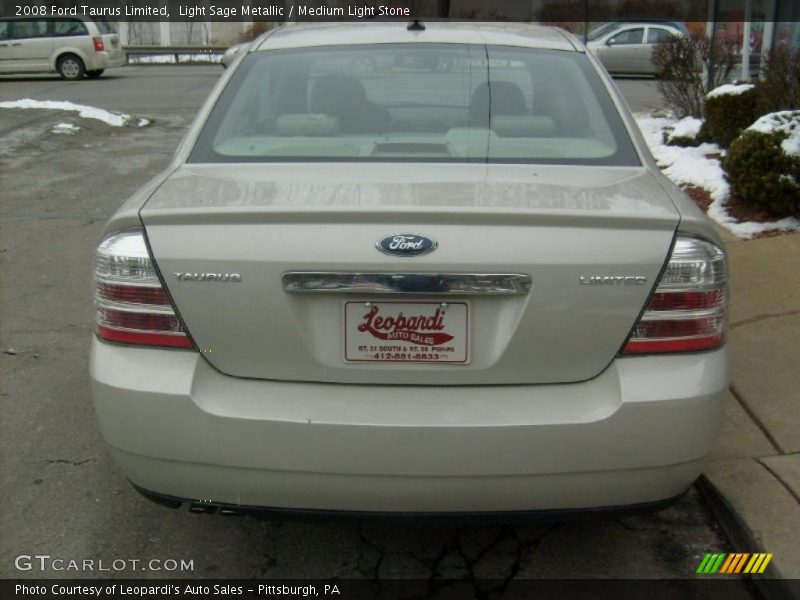 Light Sage Metallic / Medium Light Stone 2008 Ford Taurus Limited