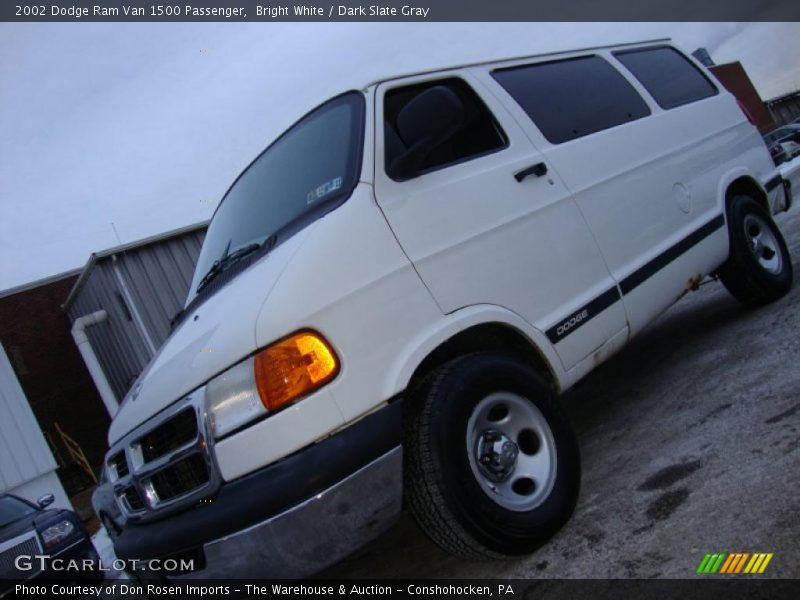 Bright White / Dark Slate Gray 2002 Dodge Ram Van 1500 Passenger