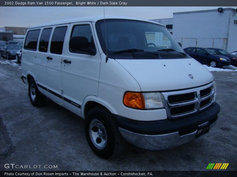 Bright White / Dark Slate Gray 2002 Dodge Ram Van 1500 Passenger