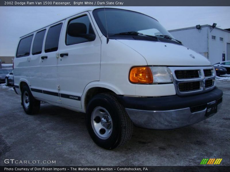 Bright White / Dark Slate Gray 2002 Dodge Ram Van 1500 Passenger