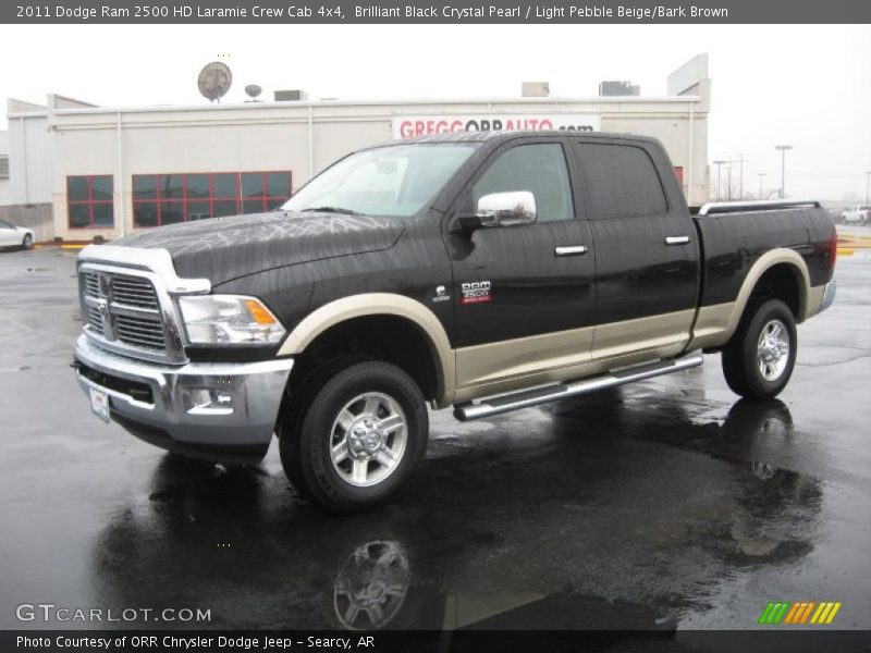 Brilliant Black Crystal Pearl / Light Pebble Beige/Bark Brown 2011 Dodge Ram 2500 HD Laramie Crew Cab 4x4