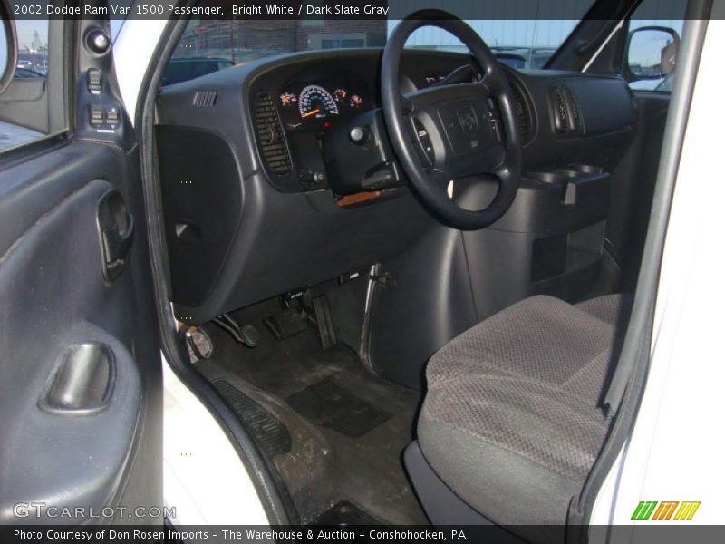 Bright White / Dark Slate Gray 2002 Dodge Ram Van 1500 Passenger