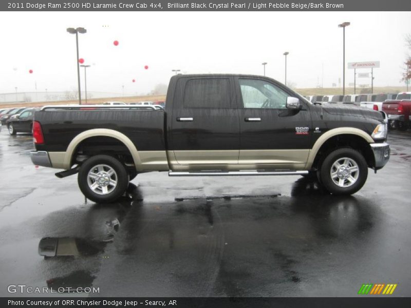 Brilliant Black Crystal Pearl / Light Pebble Beige/Bark Brown 2011 Dodge Ram 2500 HD Laramie Crew Cab 4x4